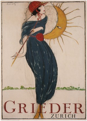Grieder Zurich Ad Poster by Charles Loupot 1919